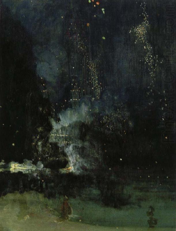 James Abbott Mcneill Whistler nocturne i svart och guld den fallande raketen china oil painting image